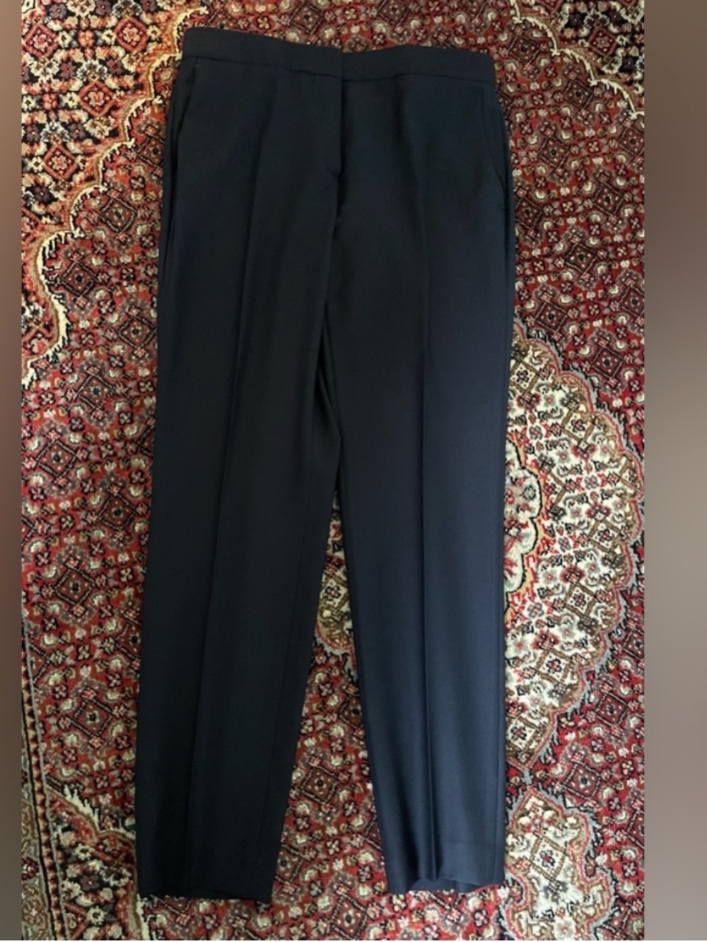 Massimo Dutti 100% Wool Navy Straight-Leg Dress Pants